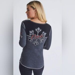 NWT Alp N Rock Après Snow Henley Black Grey XS Ski Aspen Vail Colorado